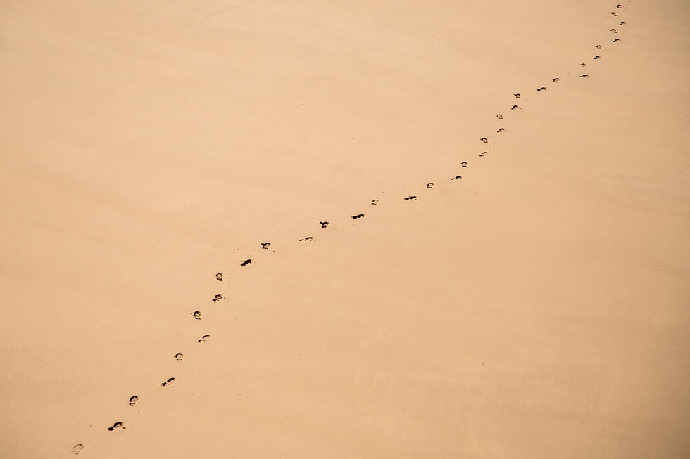 Foot Tracks on Sand